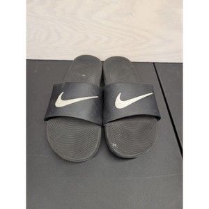Nike Men’s SZ 15 Slides Nike Swoosh Sandals Black Comfort 832646-010